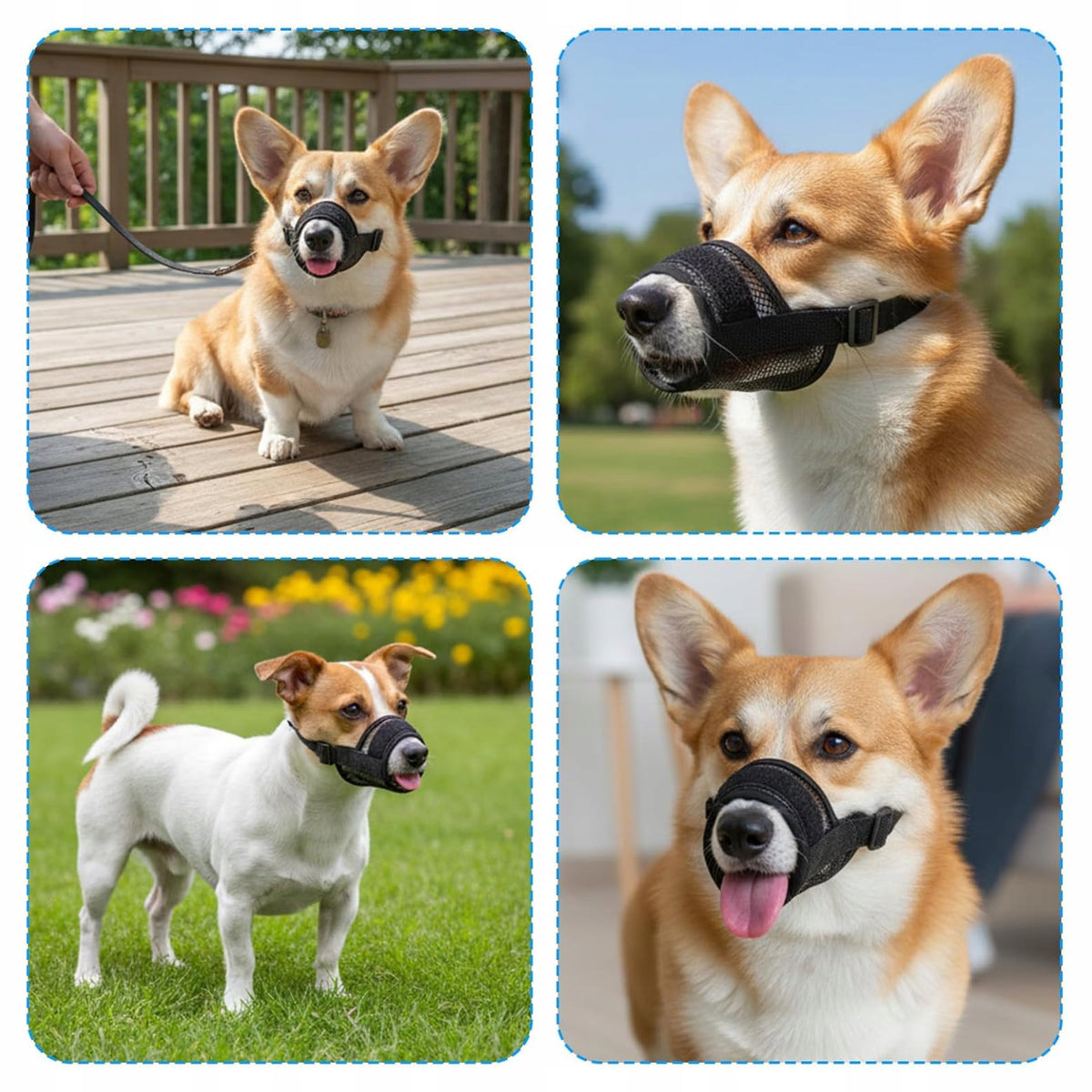 Material muzzle for small dog with physiological mesh safe 2pcs Packaging status original