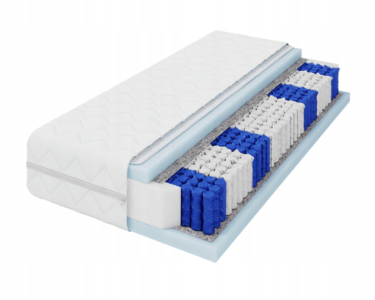 Mattress 80x200 pocket double-sided medium hard BLANC