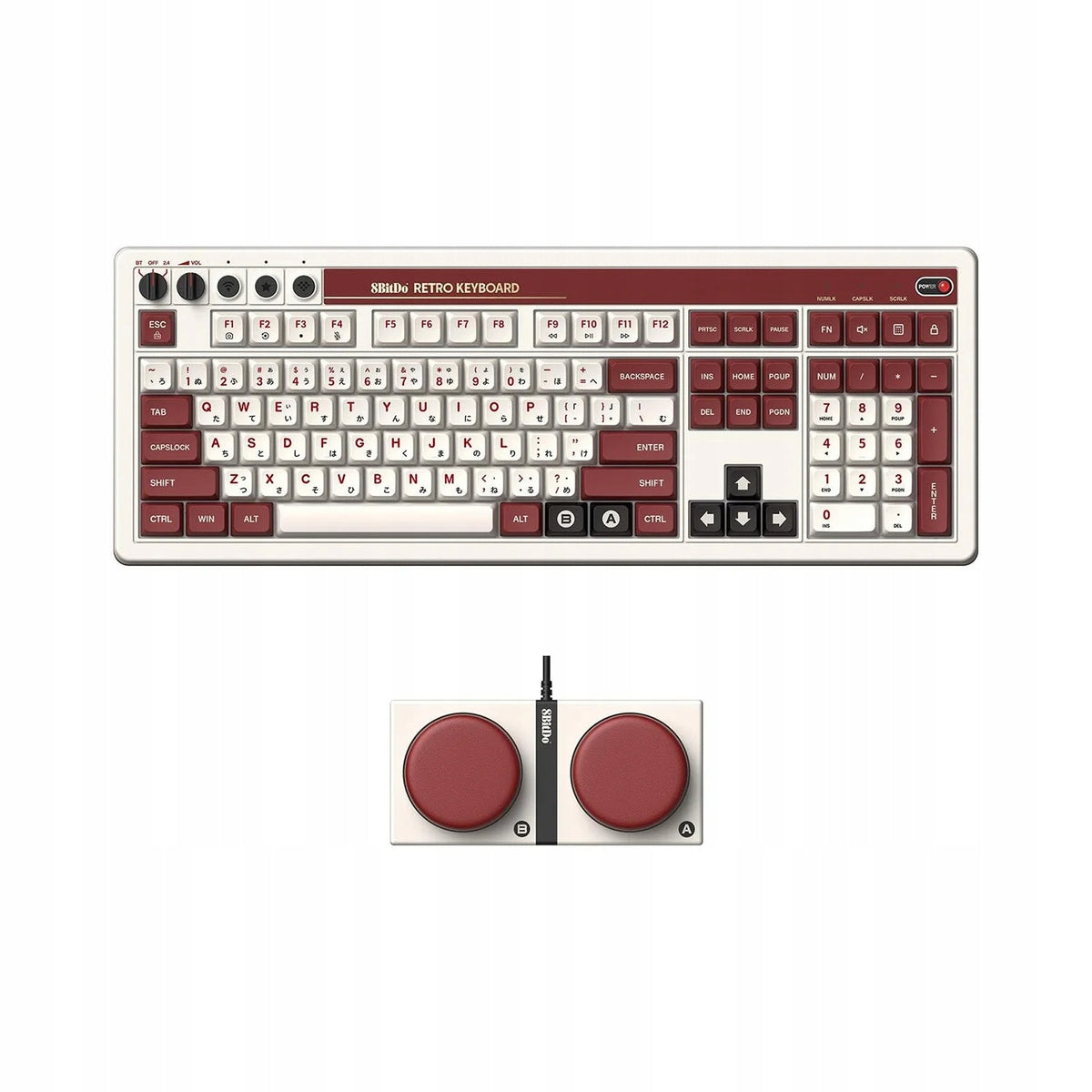 Mechanical Keyboard 100% 8BitDo Retro 108 Fami Edition + Dual Buttons