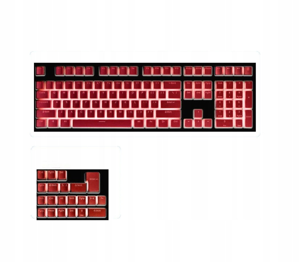 Mechanical Keyboard Keycaps Pudding 129pcs Red