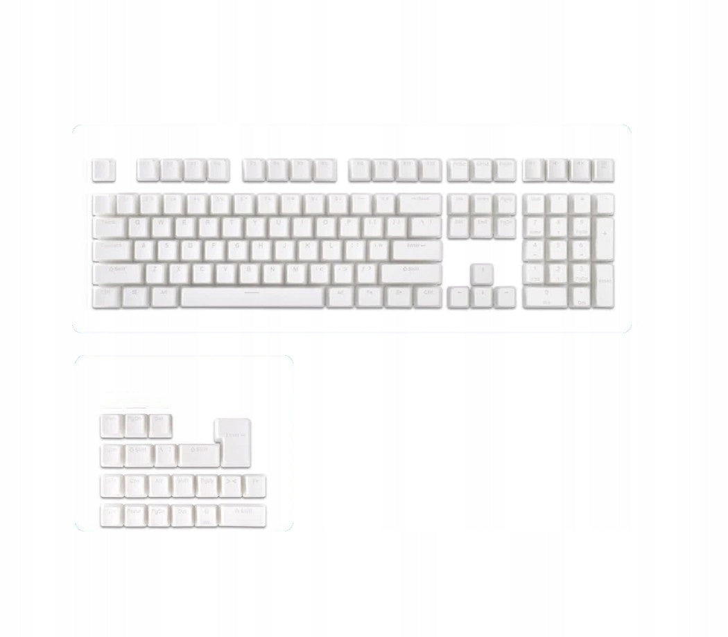 Mechanical Keyboard Keys PBT Keycaps Pudding 129pcs White