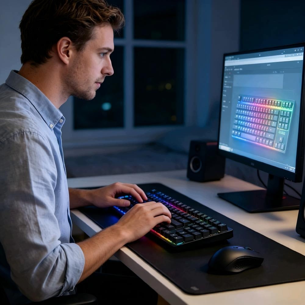 Mechanical Keyboard and Wireless Mouse For Bluetooth Office Gamers Packaging status original