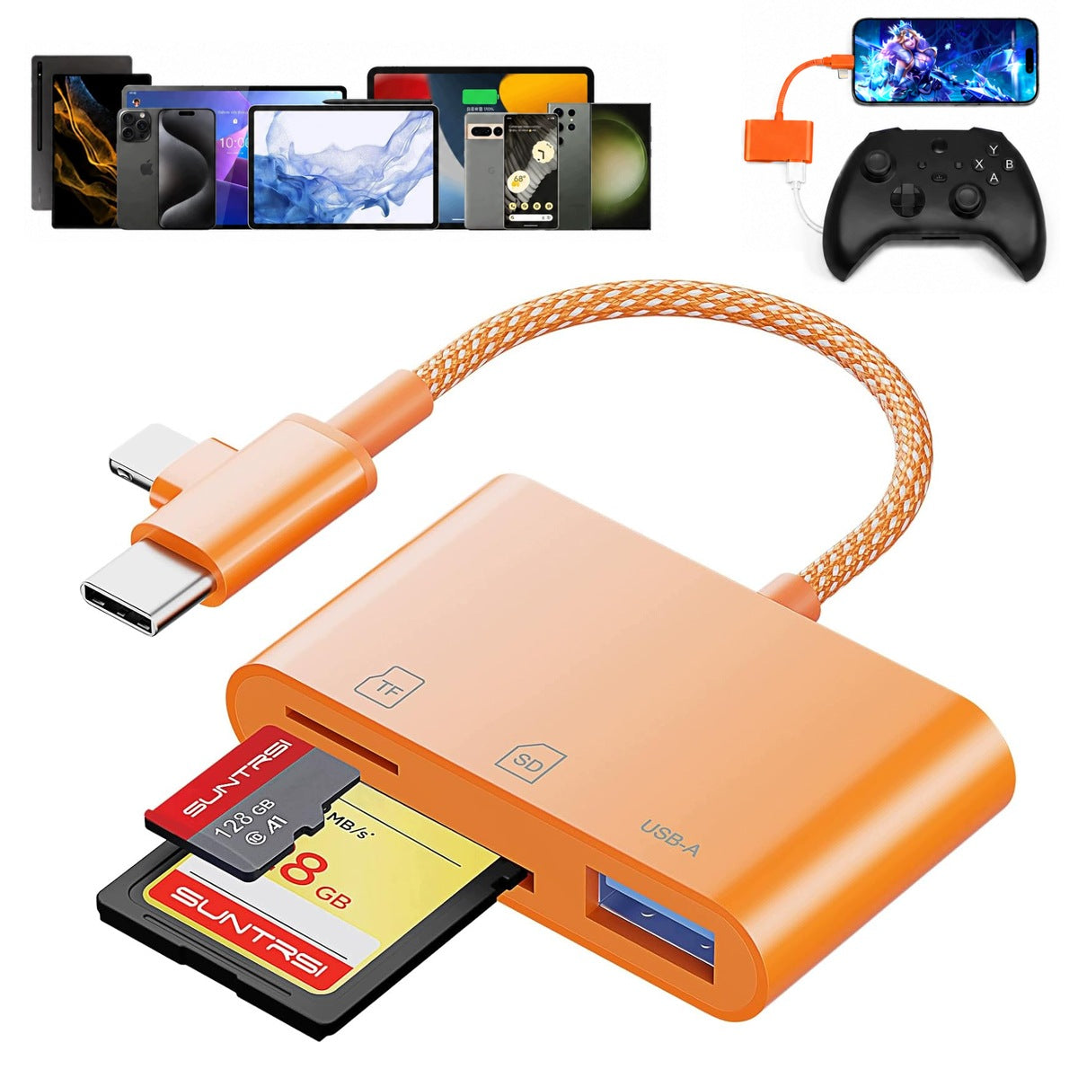 Memory Card Reader, Simultaneous Reading Micro SD Microsd TF 480M/s to2TB