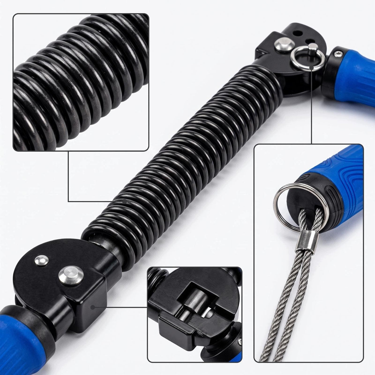 Men Exercise Equipment Durable Metal Spring Arm Trainer Chest and Blue Packaging status original