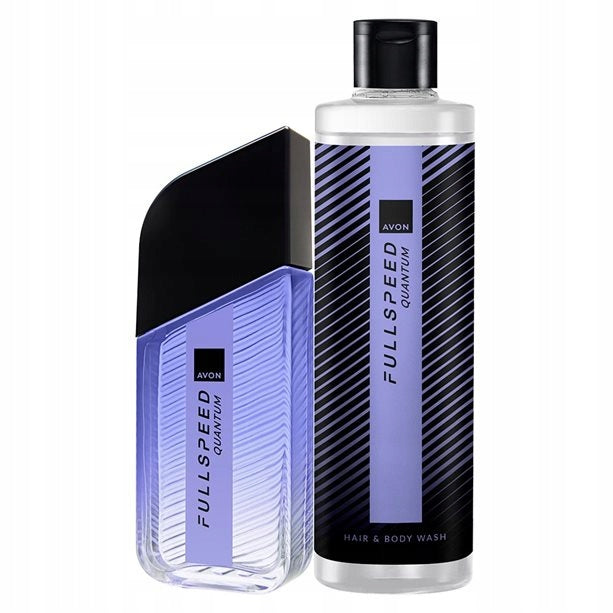 Men's Set Avon Full Speed Quantum [Perfume + Gel] Packaging status original