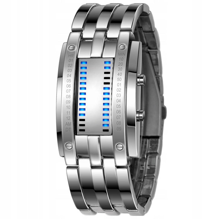Men's watch SKMEI binary silver black LED Packaging status original