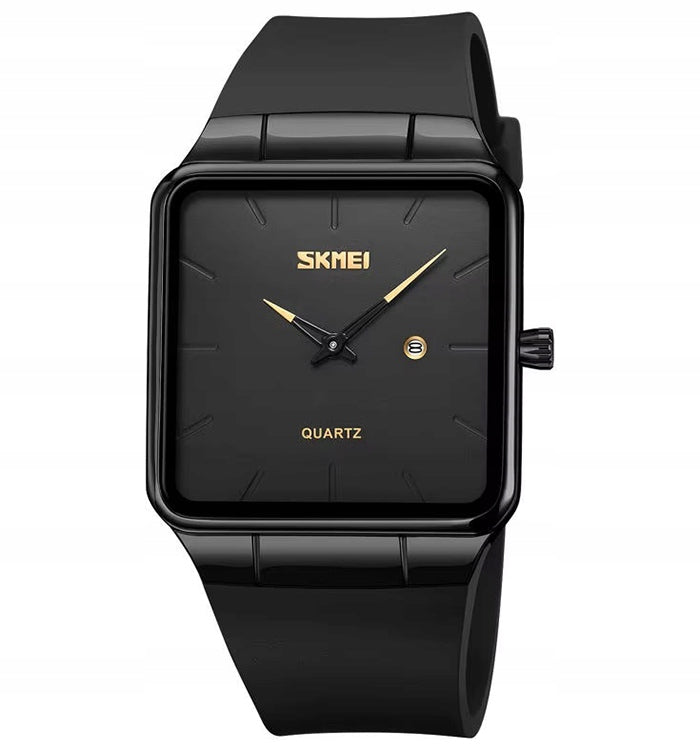Men's watch SKMEI rubber analog strap rectangular dial date