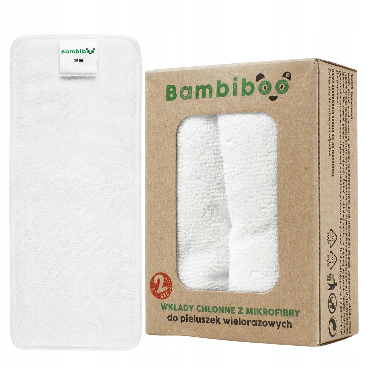 Microfiber Absorbent Cartridges for Reusable Diapers 2 Pack Bambiboo