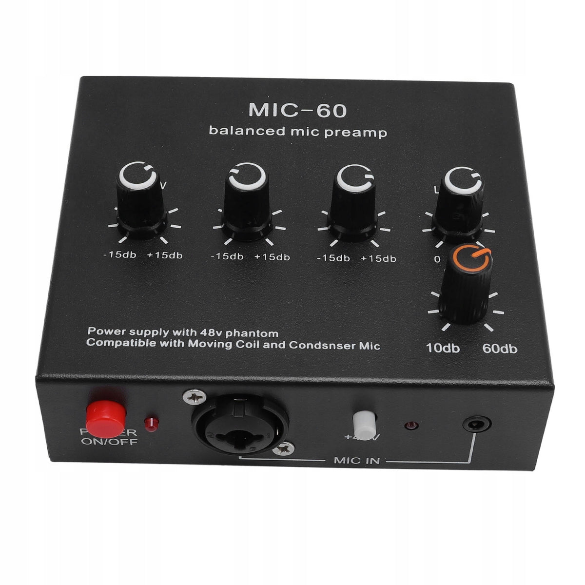 Microphone Amplifier, 48V Microphone Preamplifier for