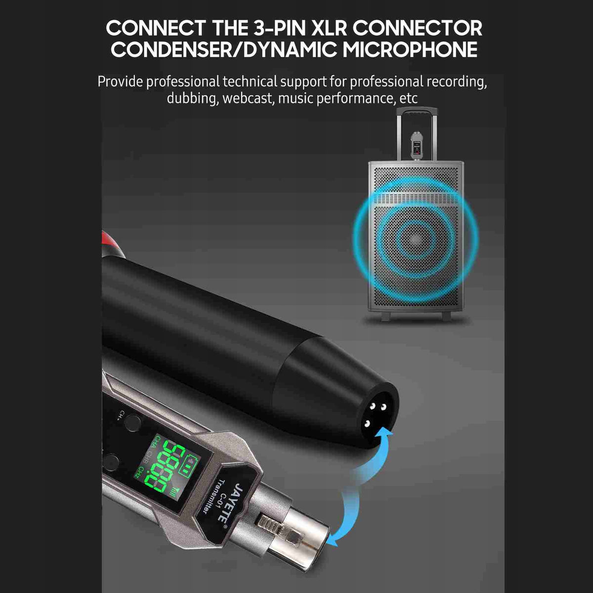 Microphone connected to wireless converter Smart R4