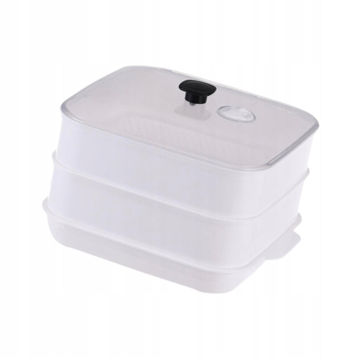 Microwave Steamer Cookware High Temperature Resistant with Lid Double Layer Packaging status original
