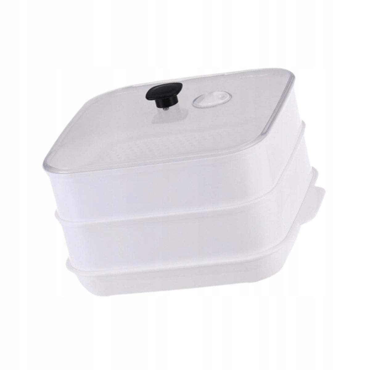 Microwave Steamer Cookware High Temperature Resistant with Lid Double Layer