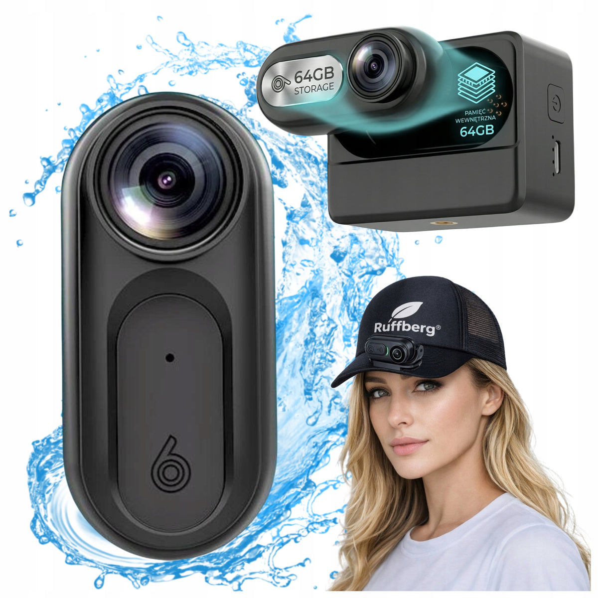Mini 4K Sports Camera with WiFi Waterproof App Kit Holder Clip