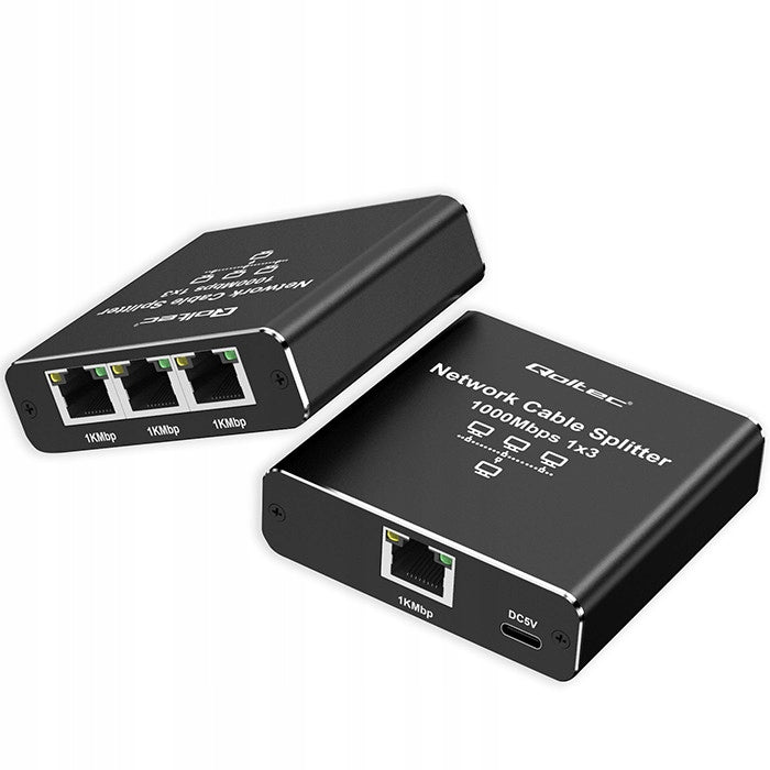 Mini Ethernet Switch 1x3 RJ45 1000Mb/s USB-C LAN Splitter