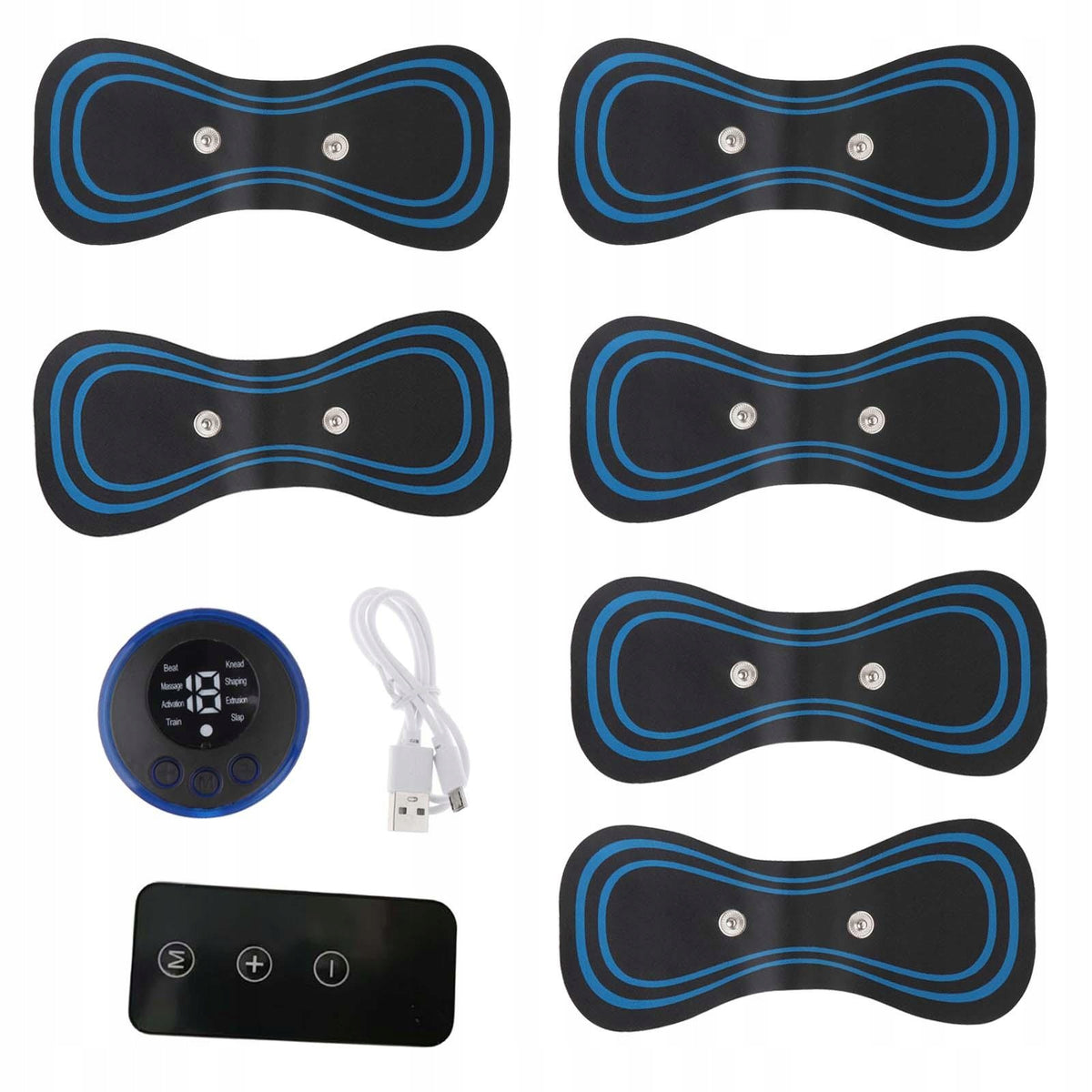 Mini Neck Massager Cervical Massage Pad, 8 Modes 19 telecontrol 5 patch Color multicolor