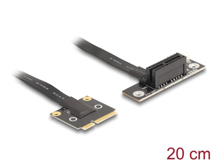 Mini PCIe Male to PCIe Adapter 3.0 x1 Female 90° Angle Cable Delock 81504