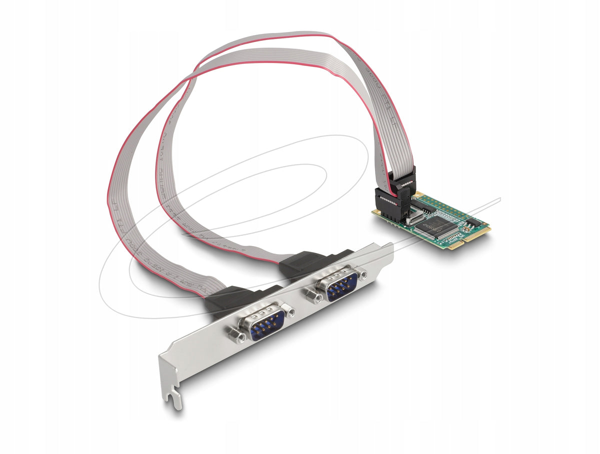 Mini PCIe full size card 2x RS-232 D-Sub 9-pin Delock 95273 Packaging status original