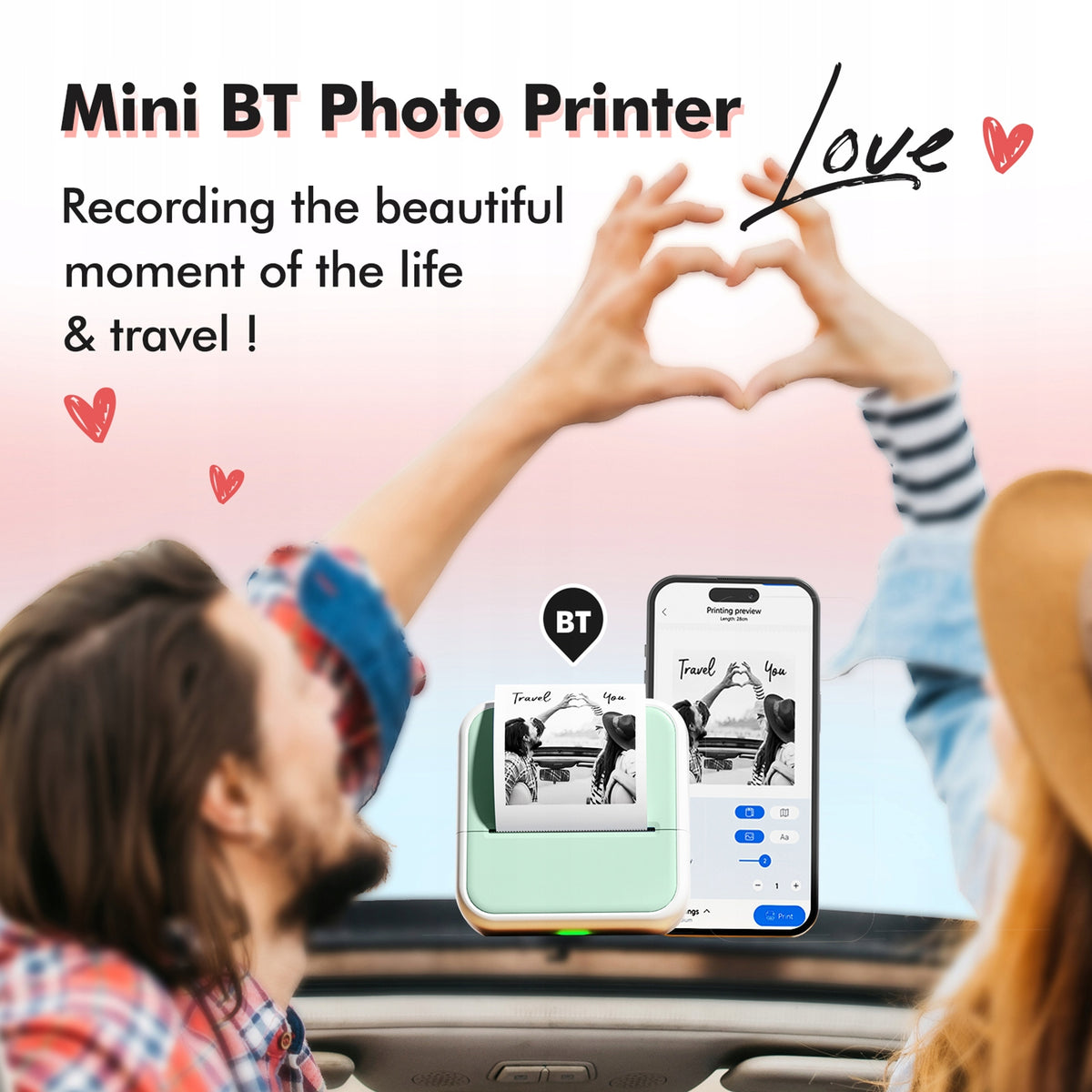 Mini Pocket Printer Portable Thermal Printer For Instant