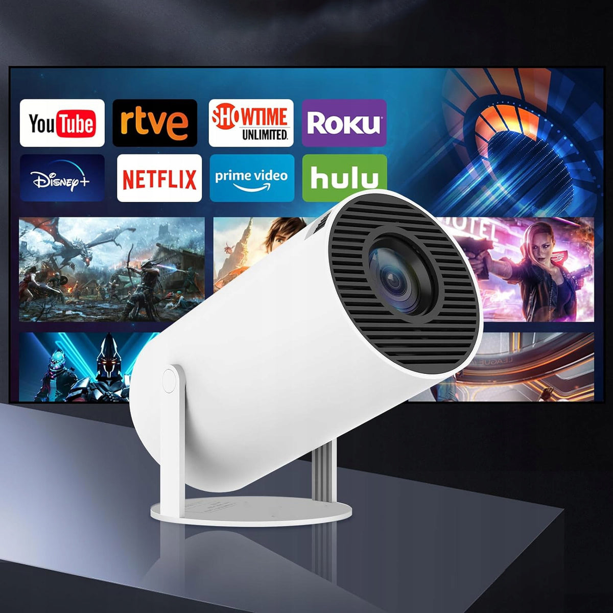 Mini Projector LCD WiFi Bluetooth Android TV 720P HDMI Model Mini Portable Projector