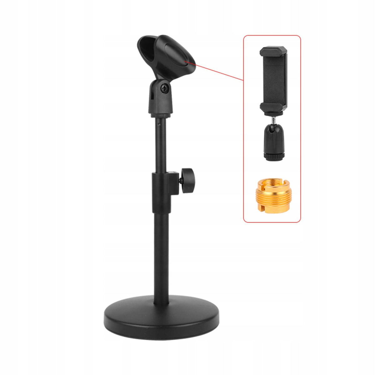 Mini Table Microphone Stand Protective Portable Foldable for Desktop Chat Packaging status original