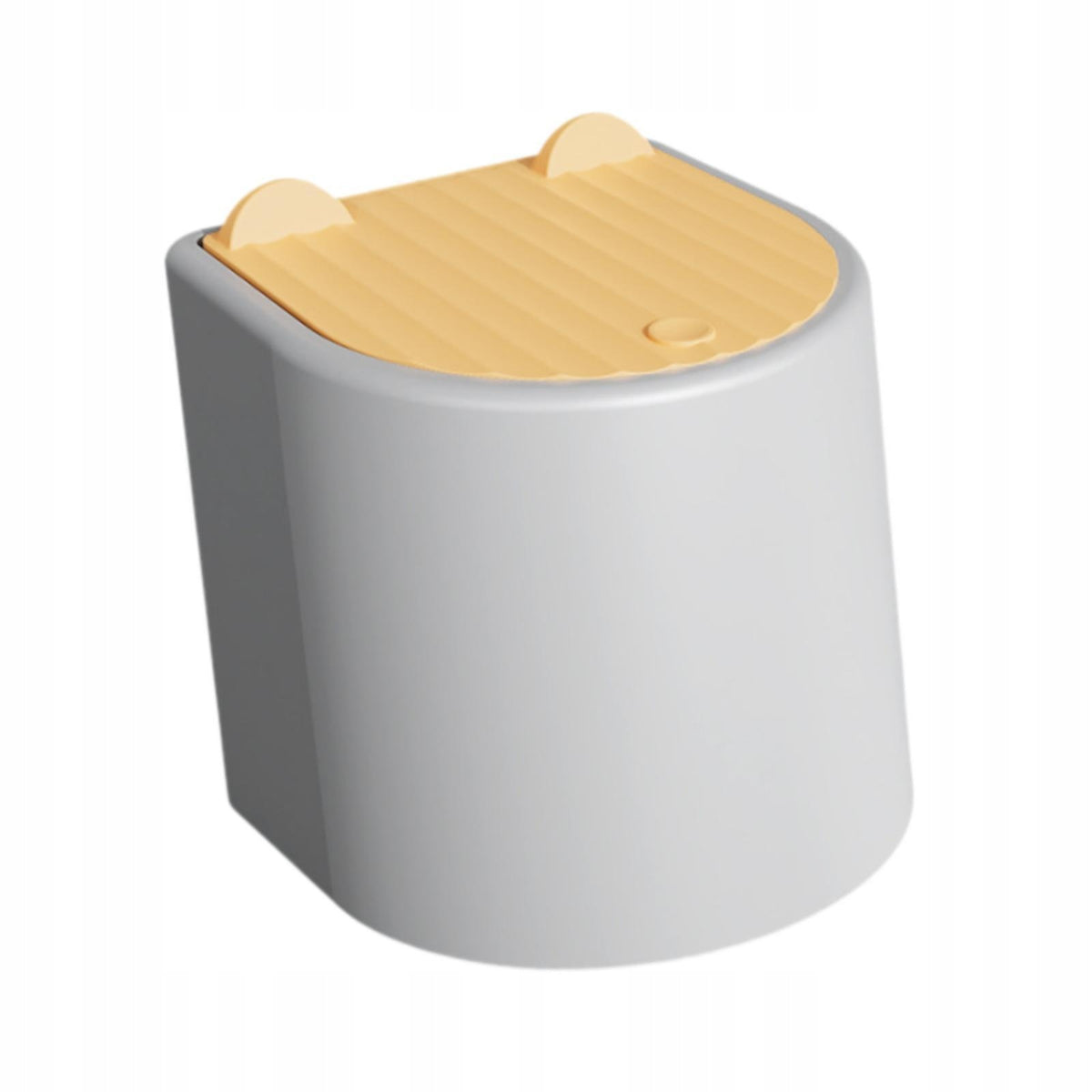 Mini Trash Can with Lid Press Type Cat Litter Trash Small Garbage Can grey