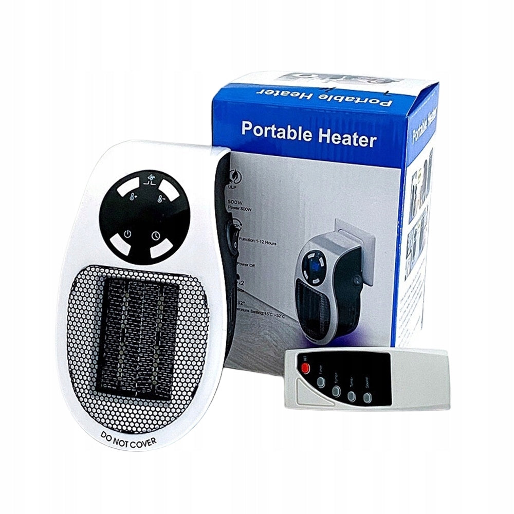 Mini electric heater with remote control – compact and efficient heat source Packaging status original