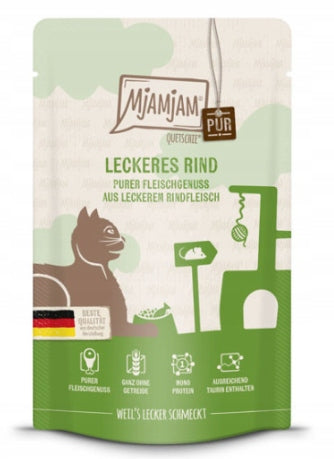 Mjamjam Quetschie Monoprotein Beef PUR 125g