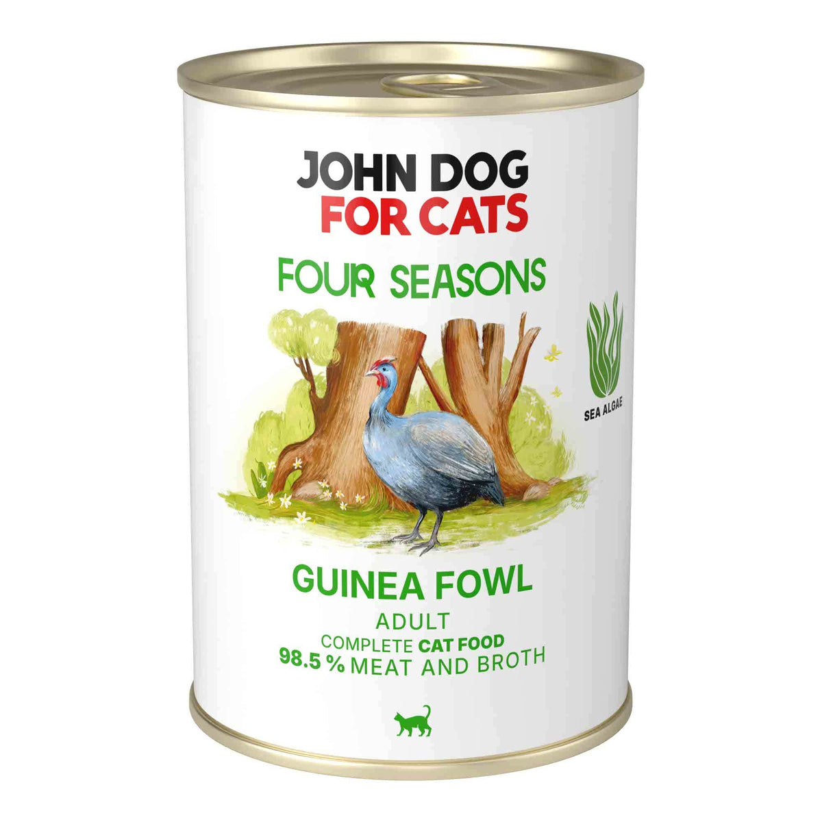 Monoprotein Cat Food Guinea Fowl Four Seasons John Dog for Cats 400g