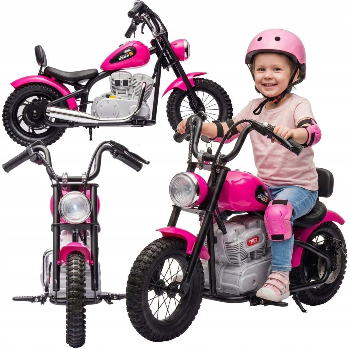 Motor For Children's Battery 36V Pumped Wheels Disc Brake Pink
