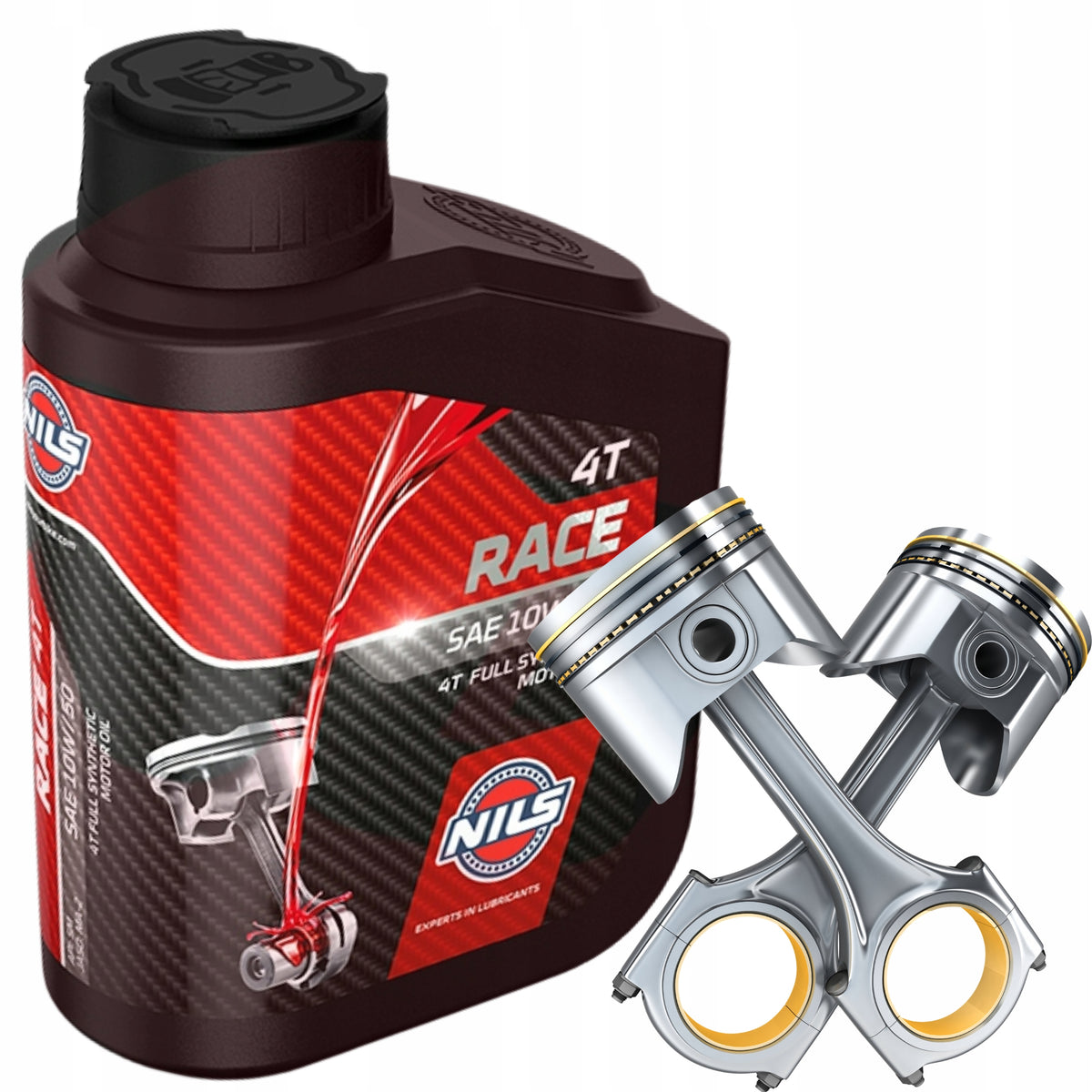 Motorcycle engine oil 10W50 4T for four strokes synthetic NILS RACE 1L