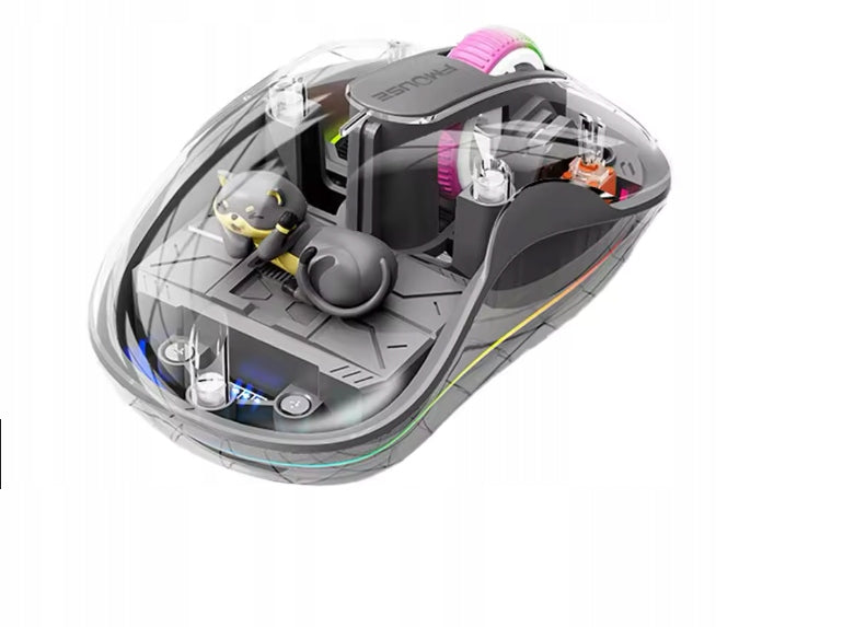 Mouse MOUSE wireless Bluetooth 3D inside visible cat kitten grey