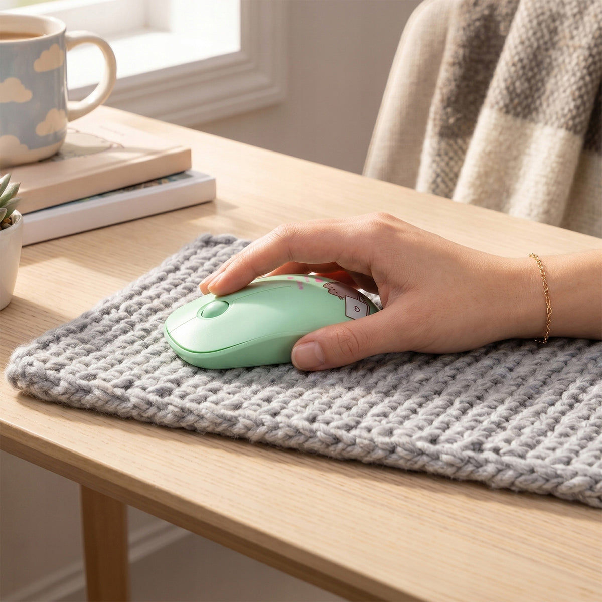 Mouse Wireless Computer Mouse Pusheen green Packaging status original