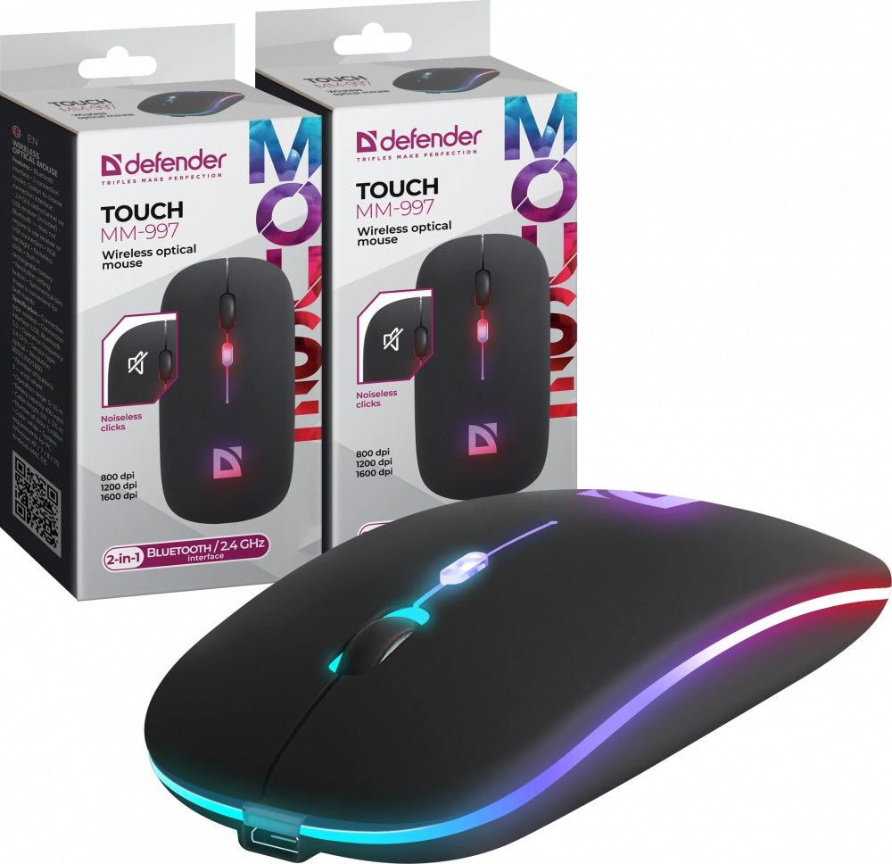 Mouse Wireless Flat Quiet Bluetooth Rechargeable x 2 PCS