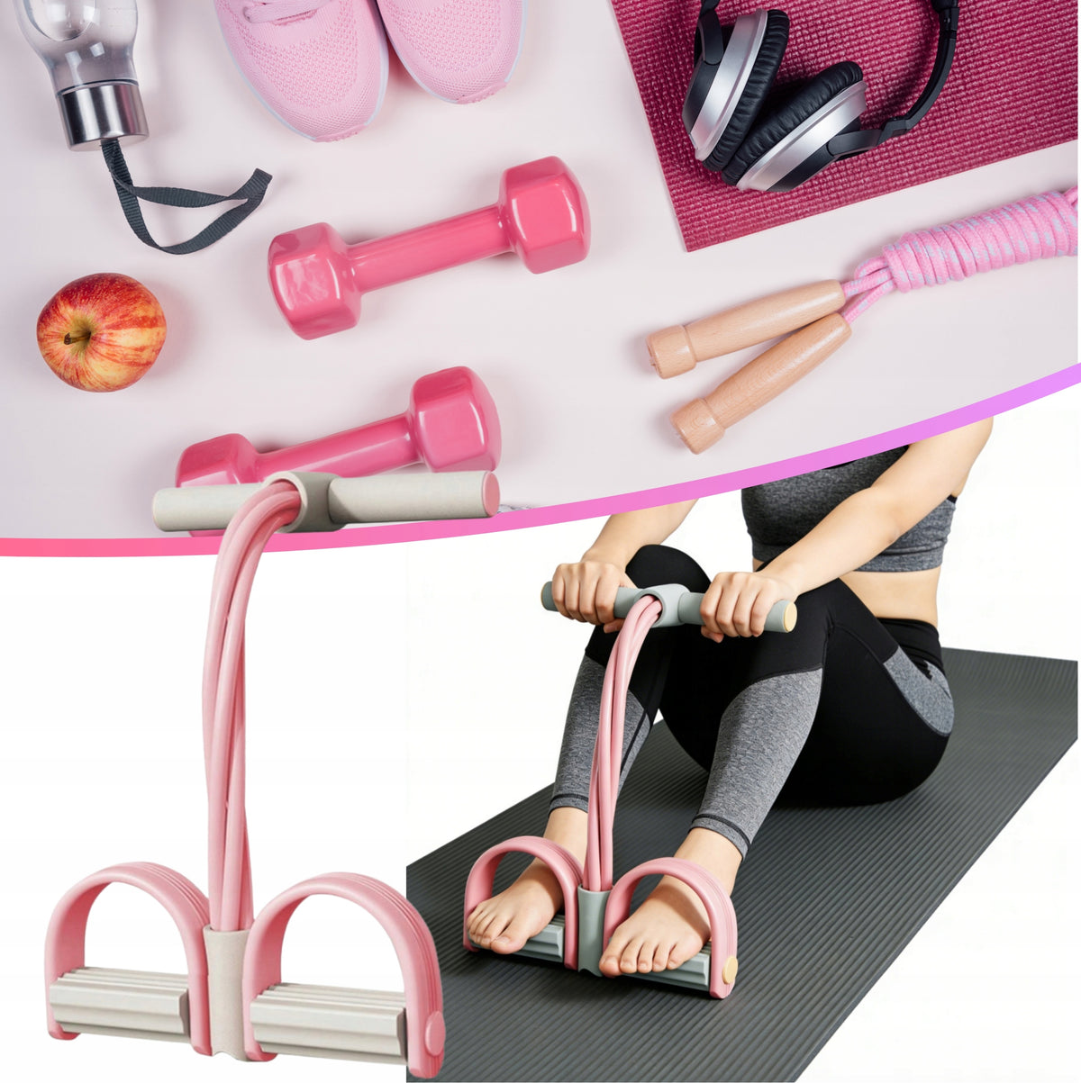 Multifunction Resistance Rubber with Foot Holder
