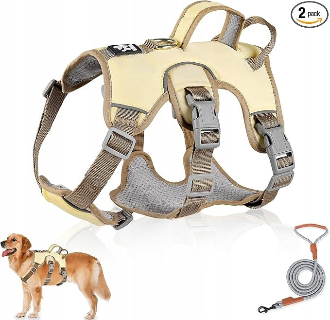 Multifunctional Dog Harness with Lanyard for Small/Medium Dogs Beige S