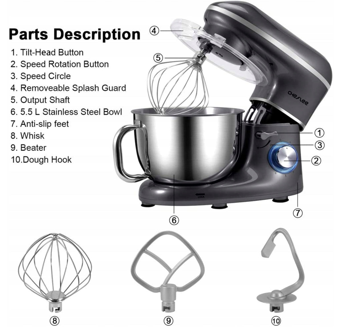 Multifunctional Food Processor Cheflee 1500 W Manufacturer code SM-1504N