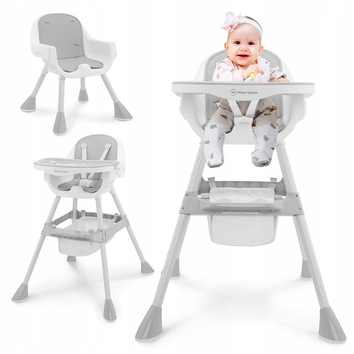 Multifunctional Highchair 2in1 Adjustable with Tray MOBY-SYSTEM
