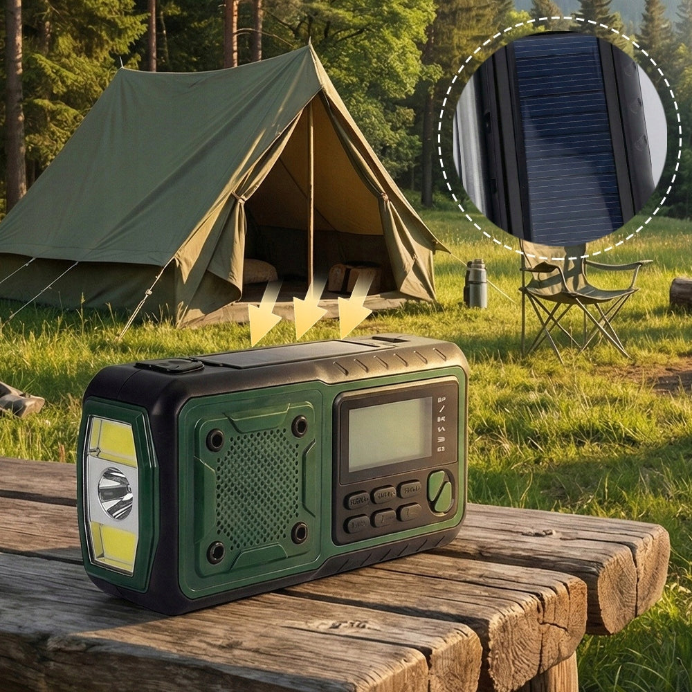 Multifunctional Solar Survival Radio 4000mah AM FM SW SOS USB Flashlight Packaging status original