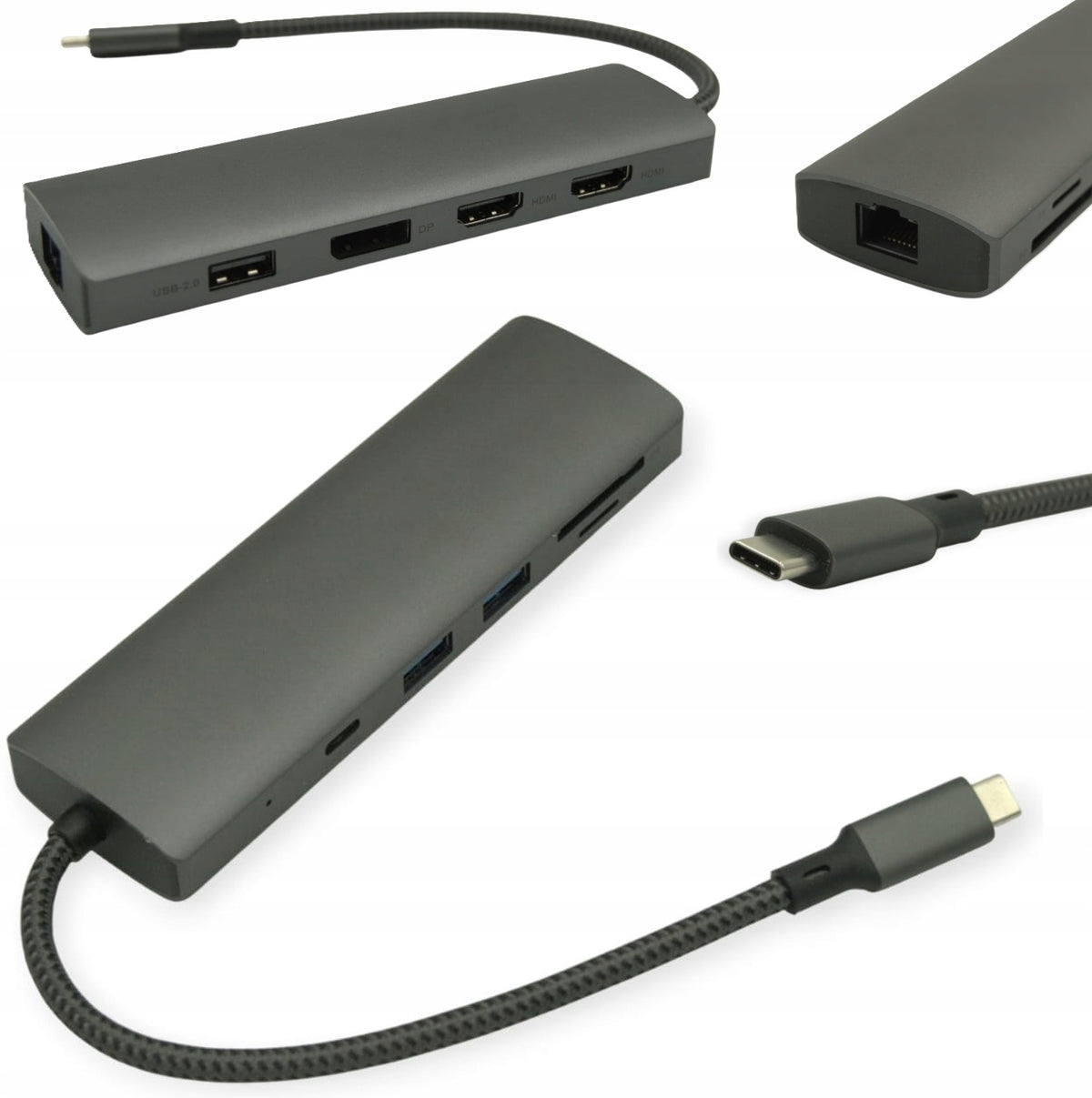 Multiport USB-C HUB with PD Charging SD MicroSD Reader for Lenovo Laptops