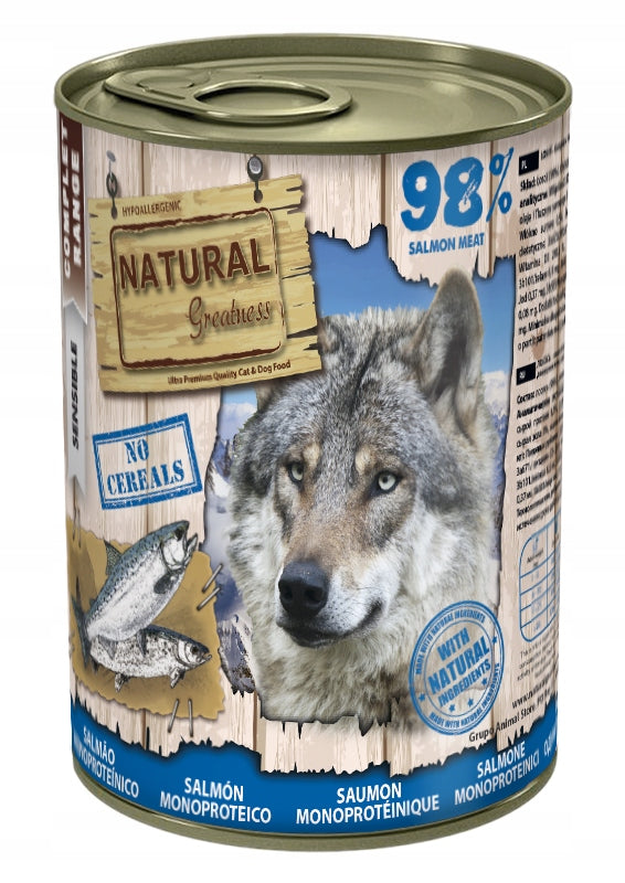 NATURAL GREATNESS MONOPROTEIN WET DOG FOOD SALMON 400G