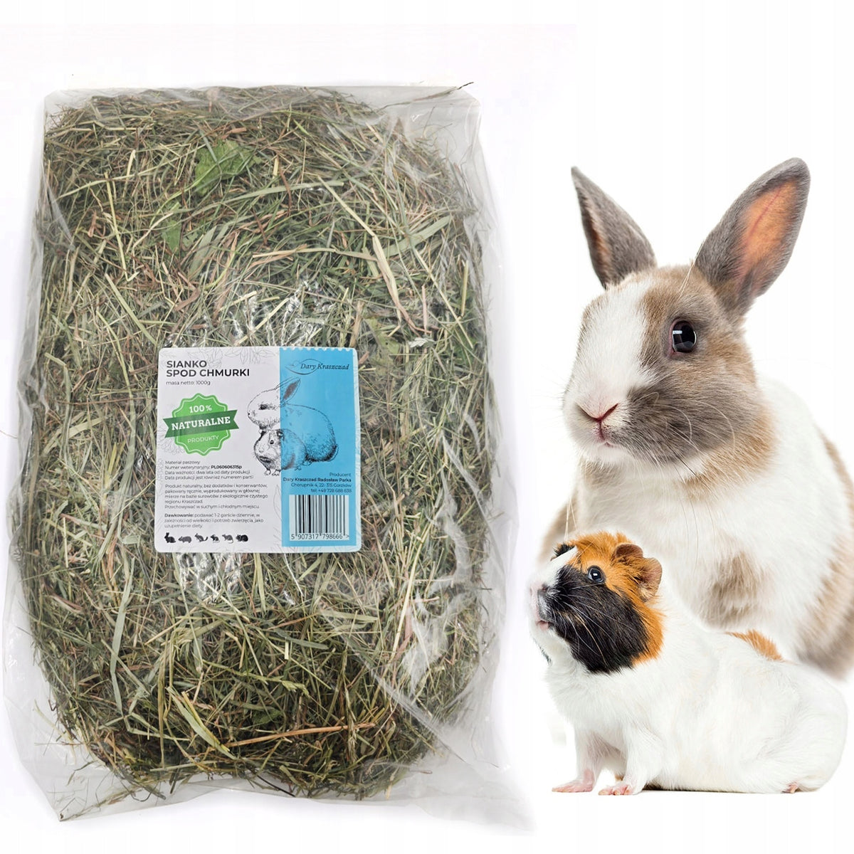 NATURAL MEADOW HAY WITH HERBS FOR RABBIT RODENT MEGA PAKA XXL 1000G