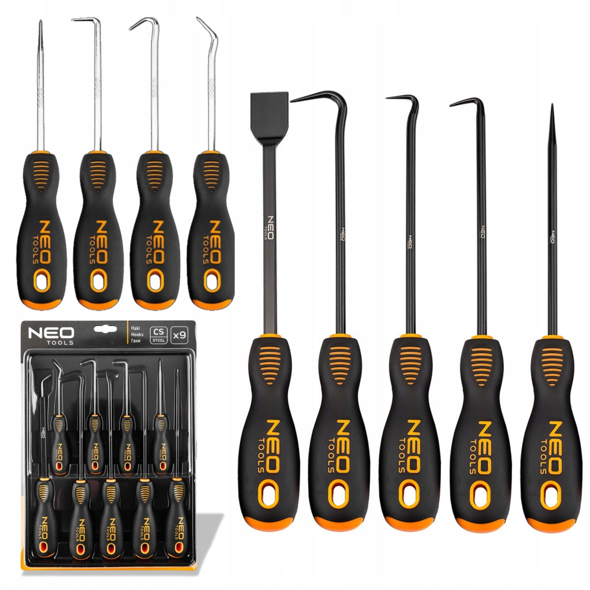NEO HOOK SET WITH HANDLE 9 PACK LONG HOOKS FOR O-RING SEALS
