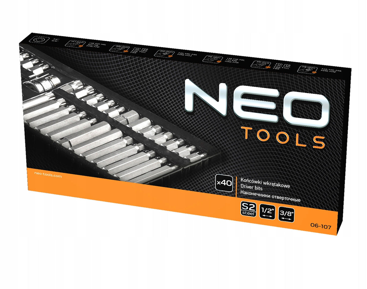 NEO TOOLS Bit Set 40 el. IMBUS TORX SPLINE HEX - Screwdriver Tips Manufacturer code 06-107