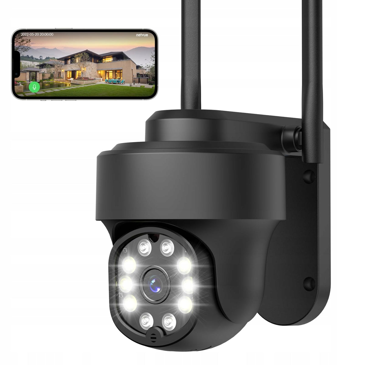 NETVUE Outdoor Camera FHD WiFi Night Vision Motion Detection IP66 Audio