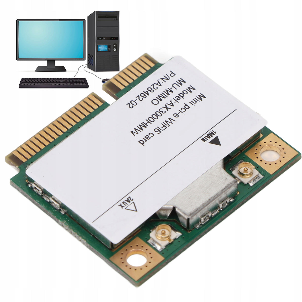NETWORK CARD AX3000HMW MINI PCI-E WIFI6 2,4GHZ 5GHZ 3000GBPS 802.11AX/AC
