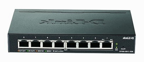 NETWORK SWITCH 8 PORTS GIGABIT POE 64W METAL FOR HOME OFFICE