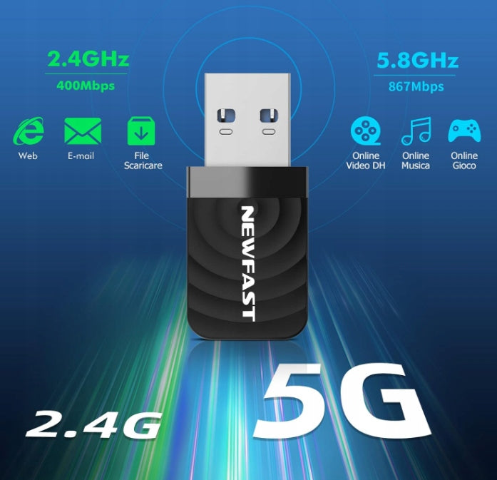 NEWFAST – External USB Network Card, Gigabit Ethernet - Portable Manufacturer code OE674