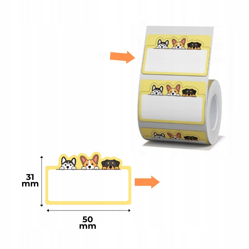 NIIMBOT Labels Stickers with picture dogs 50x31 mm 220 pcs for B1, B21, B3S