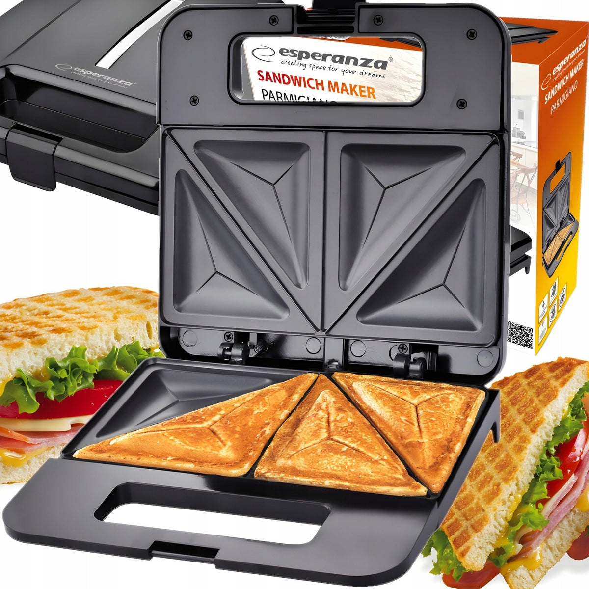 NONSTICK TOASTER FOR TOAST SANDWICHES SOLID STRONG 1000W TOASTER LARGE
