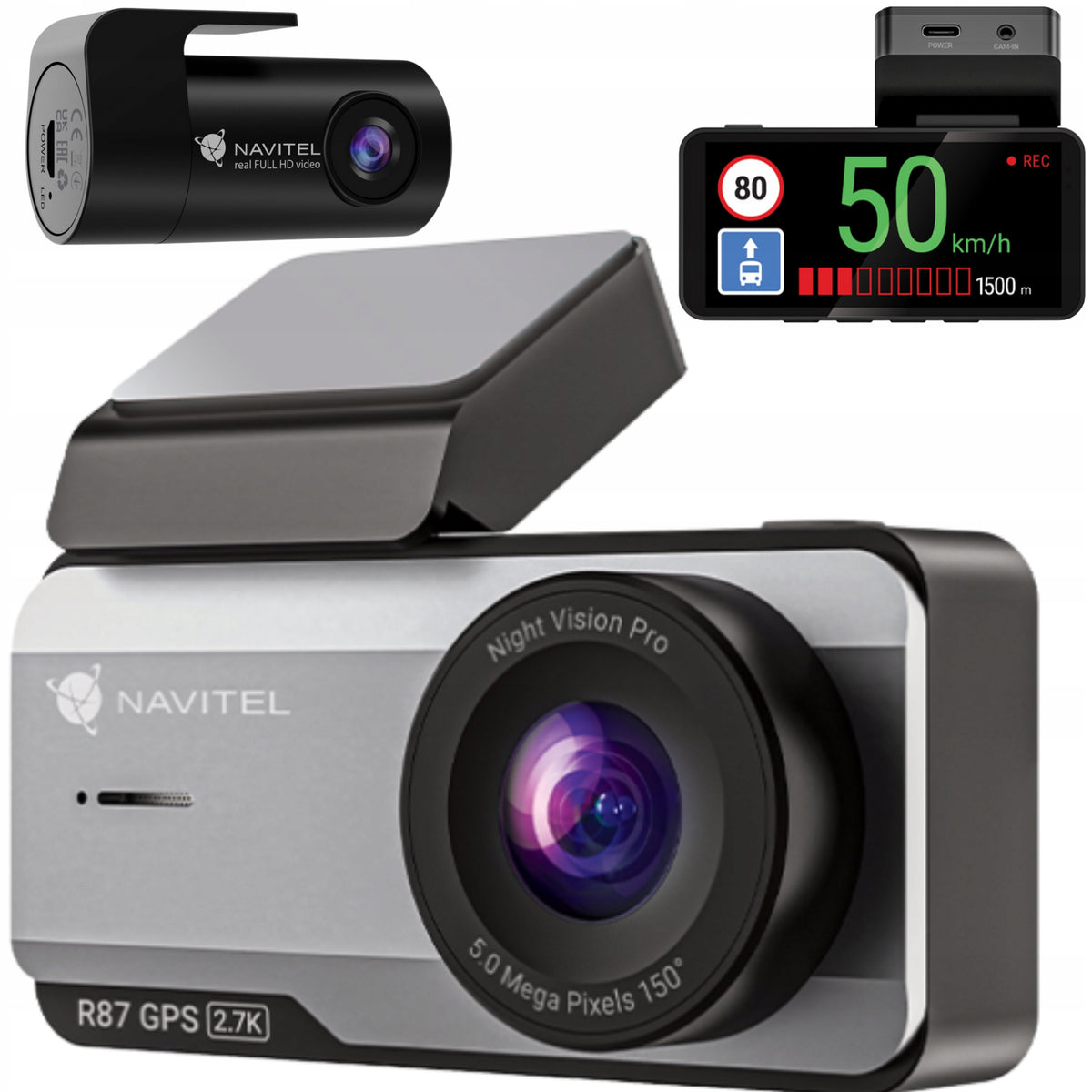 Navitel R87 Dual GPS, front rear video recorder, 2.7K SONY STARVIS 2